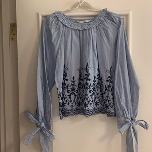 Zara embroidered blouse